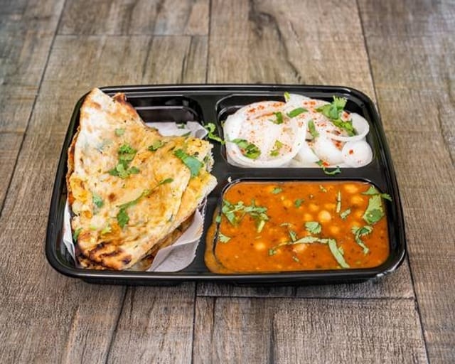 Aloo Kulcha with Chole.